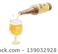 A simple watercolor illustration of pouring beer. 139032928