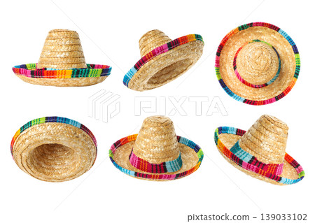 Cinco de Mayo set, Colorful sombreros for festive occasions, PNG 139033102