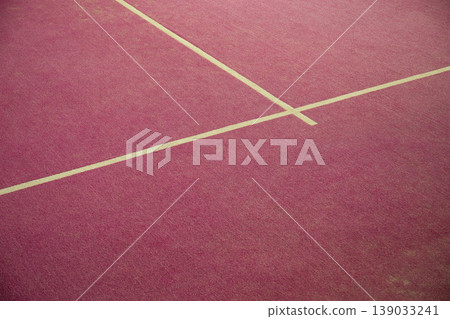 Padel court with marked lines ready for players to enjoy Padel court with marked lines ready for players to enjoy 139033241