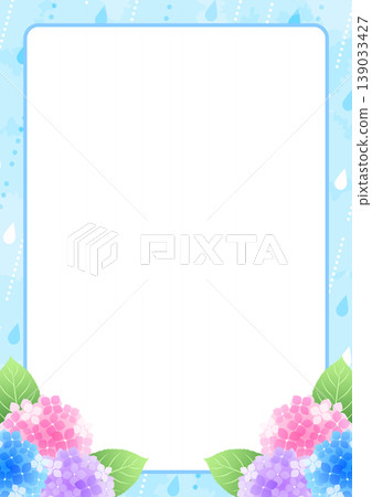 雨季相框,繡球花,雨,風景,垂直版 雨季相框,繡球花,雨,風景,垂直版 139033427