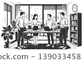 Business Team Reviewing Documents Office Workspace 139033458