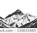 Snow Covered Mountain Peaks Detailed Landscape 139033465
