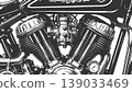 Vintage Motorcycle Engine Detailed Mechanical 139033469