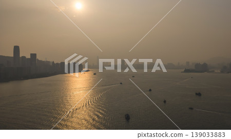 April 18 2026 Hong Kong Golden Harbour Sunset Skyline April 18 2026 Hong Kong Golden Harbour Sunset Skyline 139033883
