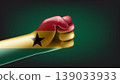 Fist with flag of Ghana. 3d vector illustration 139033933