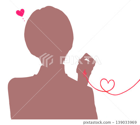A silhouette of a man tied with the red thread of fate. A silhouette of a man tied with the red thread of fate. 139033969