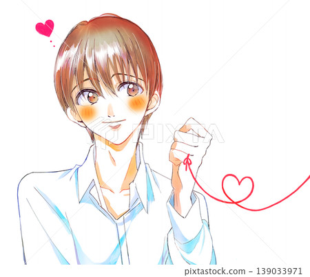 與她有著命運紅線連結的男人，面帶微笑。 139033971