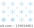 A set of snowflake icons drawn with light blue lines. A set of snowflake icons drawn with light blue lines. 139034861