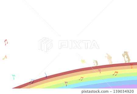 Animals walking on a rainbow Animals walking on a rainbow 139034920