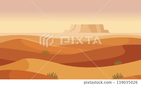 Canyon Across Sand Waves Flat Design Canyon Across Sand Waves Flat Design 139035026