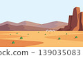Distant Cliffs Above Empty Sands Flat Design 139035083