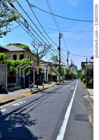 A quiet, upscale residential area around Komaba-Todaimae Station, lined with dogwood trees in bloom. 139035289