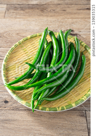 Green chili peppers Green chili peppers 139035315