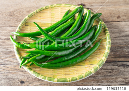 Green chili peppers Green chili peppers 139035316
