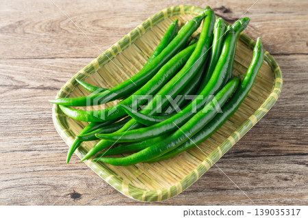 Green chili peppers Green chili peppers 139035317