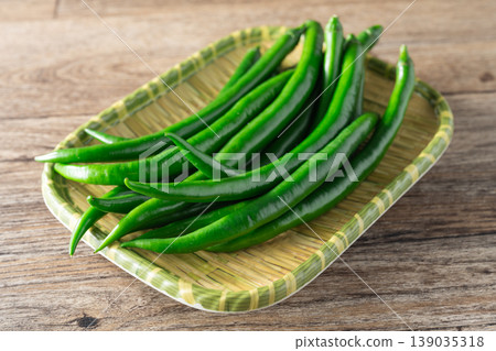 Green chili peppers Green chili peppers 139035318