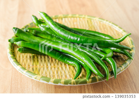 Green chili peppers Green chili peppers 139035353