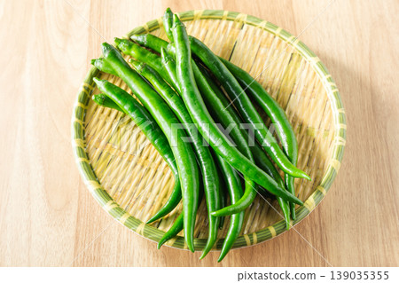 Green chili peppers Green chili peppers 139035355