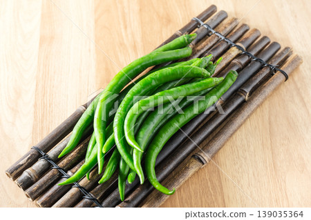 Green chili peppers Green chili peppers 139035364