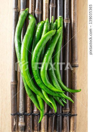 Green chili peppers Green chili peppers 139035365