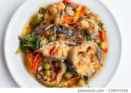 Asia, Asian Food, Basil, Catfish, Ceramics 139035388