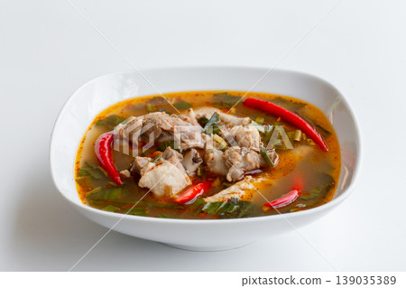 Boiled, Bone, Bowl, Chili Pepper, Color Image 139035389