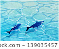 Watercolor illustration of swimming fish 139035457