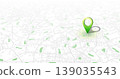 Perspective city map with green location pin. 3D urban town plan with navigation marker. Vector illustration. 139035543