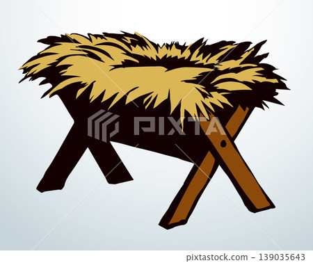 Feeder for livestock. Vector drawing Feeder for livestock. Vector drawing 139035643