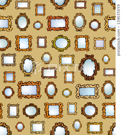 Framed mirrors. Vector drawing pattern - Stock Illustration [139035659 ...