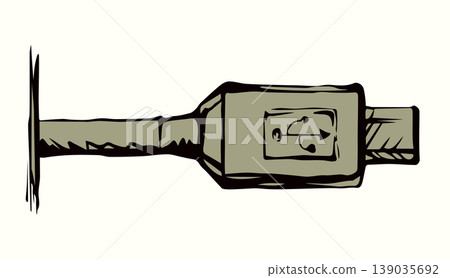 Cord for charging the phone. Vector drawing 139035692