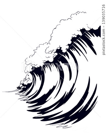 A big wave. Vector tsunami drawing 139035716