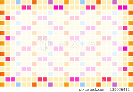 Geometric pattern frame, white space, square, orange, pink 139036411