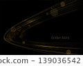 An isolated, elegant gold arc on a black background 139036542
