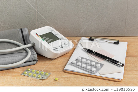 Monitoring blood pressure and taking prescription medications Monitoring blood pressure and taking prescription medications 139036550