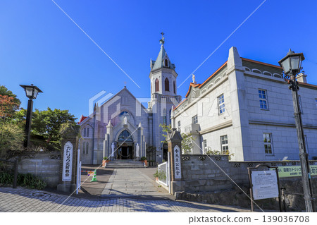 Catholic Hakodate Motomachi Church at the foot of Mt. Hakodate Catholic Hakodate Motomachi Church at the foot of Mt. Hakodate 139036708