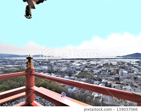 從和歌山市君井寺（護國院）佛殿眺望片尾波 139037066