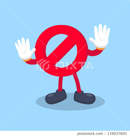 No Symbol Character Showing Stop Gesture Illustration No Symbol Character Showing Stop Gesture Illustration 139037605