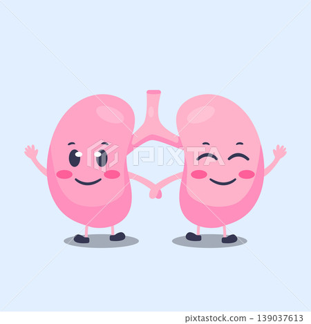 Cute Lungs Cartoon Illustration 139037613