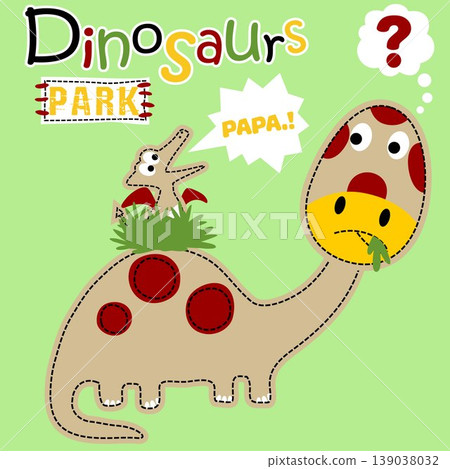 vector cartoon of funny dinosaurs illustration vector cartoon of funny dinosaurs illustration 139038032