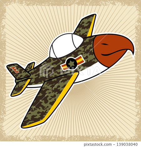 vector cartoon of fighter jet with camouflage on grunge frame vector cartoon of fighter jet with camouflage on grunge frame 139038040