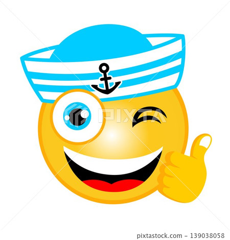 vector cartoon of sailor emoticon with thumbs up vector cartoon of sailor emoticon with thumbs up 139038058