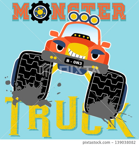 monster truck vector cartoon illustration monster truck vector cartoon illustration 139038082