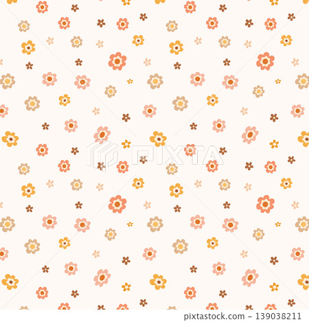 Scattered Mini Floral Seamless Pattern Retro Cute Small Flower Background 139038211