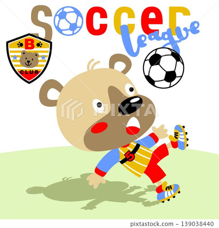 Little bear playing soccer, soccer Little bear playing soccer, soccer 139038440
