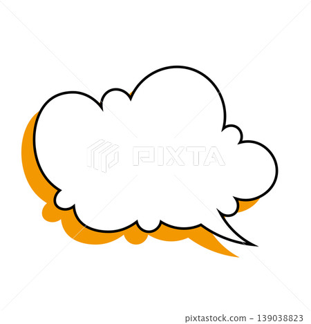 簡單的雲朵形對話框插圖素材(白色背景) 簡單的雲朵形對話框插圖素材(白色背景) 139038823