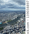 城市全景，一條大河穿城而過，天空中雲朵飄蕩，展現出城市水岸風光。 139038897