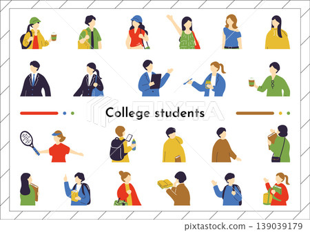 College student illustration set 139039179