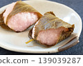 Sakuramochi on a plate 139039287