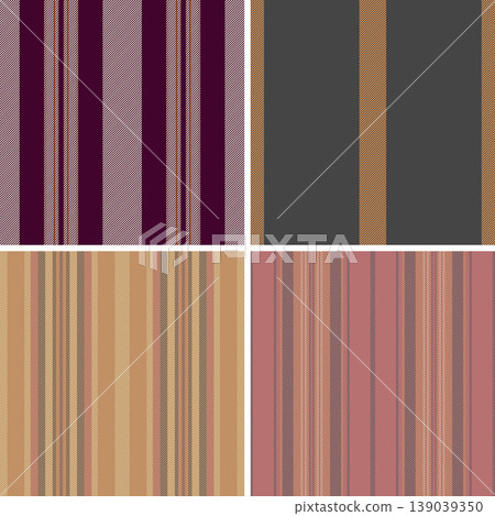 Striped pattern set for living room textiles. Lines textures elevate throws, pillows, and soft furnishings. Seamless vectors align edges. Striped pattern set for living room textiles. Lines textures elevate throws, pillows, and soft furnishings. Seamless vectors align edges. 139039350